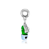 Sterling Silver Blooming Watering Dishgarden Charms for Bracelets