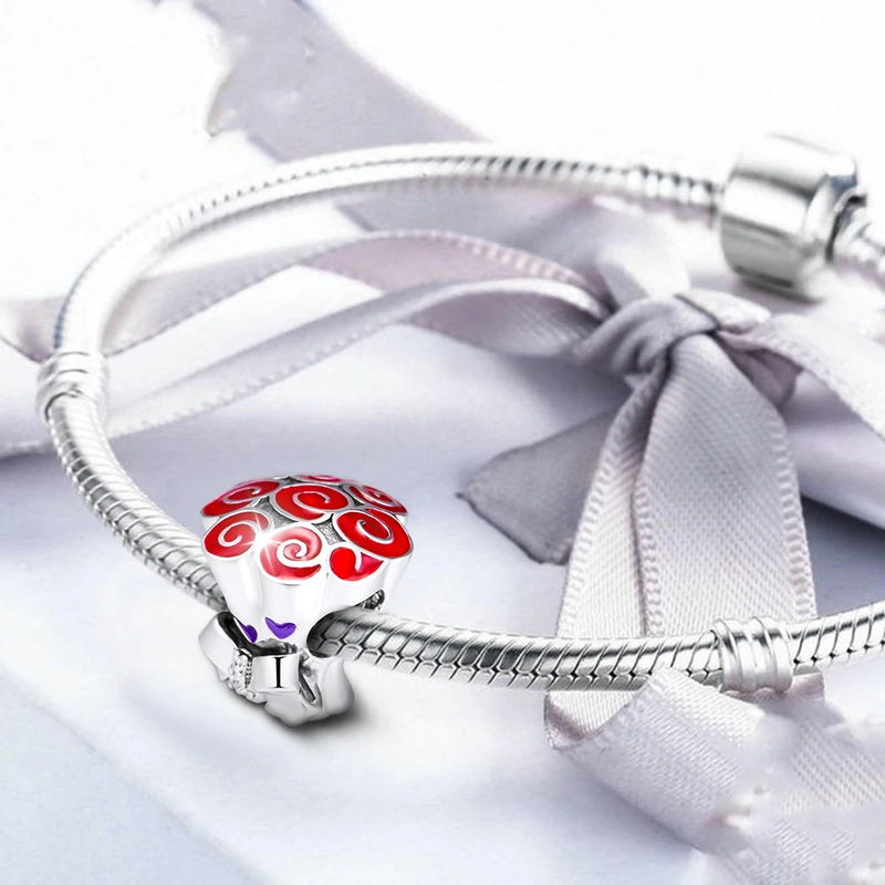 925 Sterling Silver Beads for Bracelets Bouquet Charms