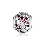 Encased in Love Charms with Pink CZ 925 Sterling Silver Jewelry