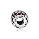Encased in Love Charms with Pink CZ 925 Sterling Silver Jewelry