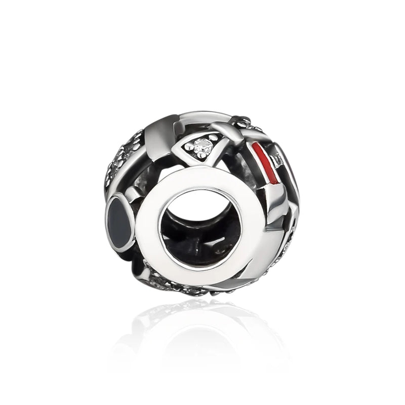 Red Enamel Love Charms for Bracelets 100% 925 Sterling Silver Jewelry