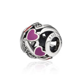 Red Enamel Love Charms for Bracelets 100% 925 Sterling Silver Jewelry