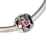 Red Enamel Love Charms for Bracelets 100% 925 Sterling Silver Jewelry