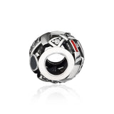 Red Enamel Love Charms for Bracelets 100% 925 Sterling Silver Jewelry