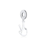 Hamsa Hand Charms with Clear CZ 925 Sterling Silver Jewelry