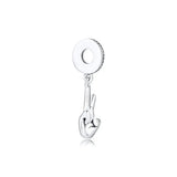 Hamsa Hand Charms with Clear CZ 925 Sterling Silver Jewelry