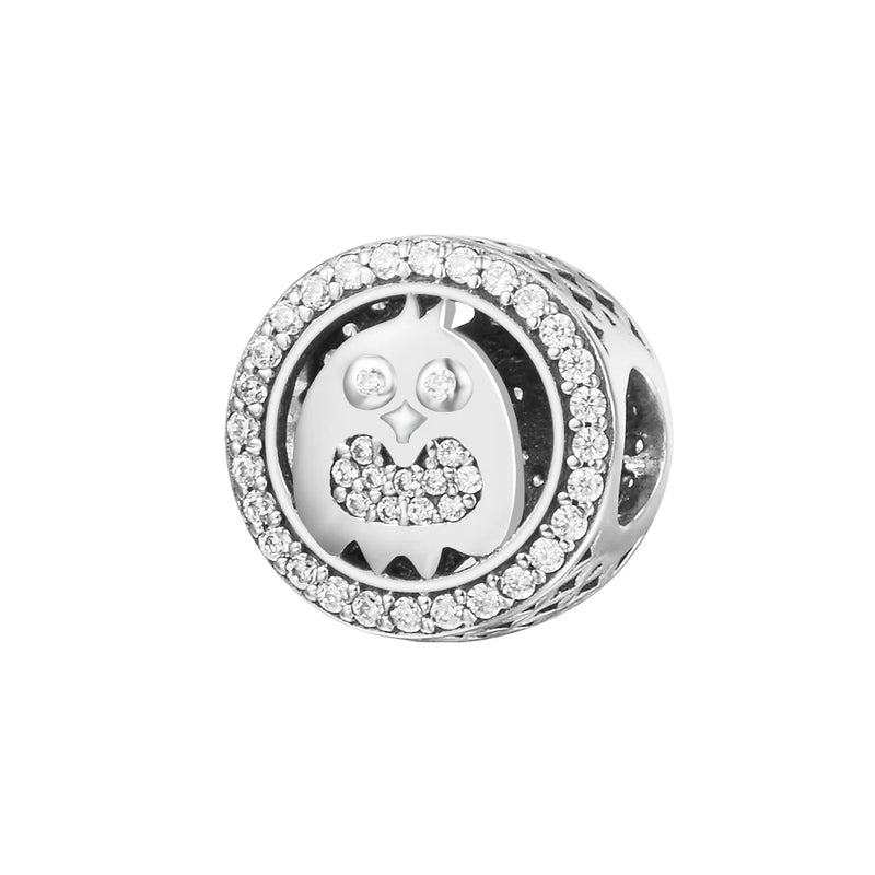 925 Sterling Silver Owl Charms with Enamel for Bracelets - Set of 100