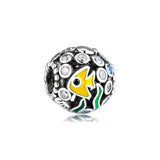 Ocean Life Charms Enamel 925 Sterling Silver Jewelry