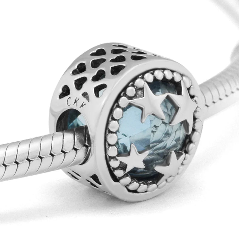 925 Silver Heart Charms w/ CZ for Bracelets