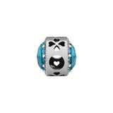 925 Sterling Silver Radiant Heart Charms with CZ for Bracelets