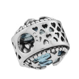 925 Silver Heart Charms w/ CZ for Bracelets