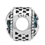 925 Silver Heart Charms w/ CZ for Bracelets
