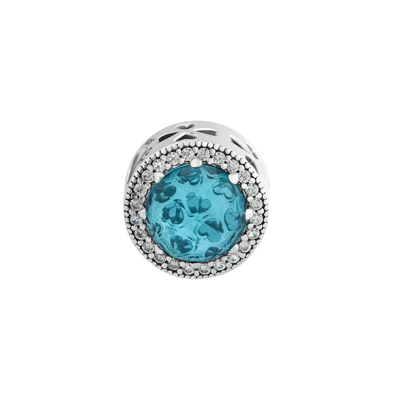 925 Sterling Silver Radiant Heart Charms with CZ for Bracelets