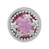 925 Sterling Silver Radiant Heart Charms with Pink CZ for Bracelets