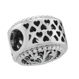Sterling Silver Radiant Hearts Charms for Bracelets