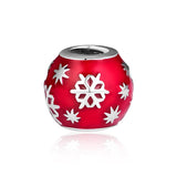 Wintry Delight Charms with Red Enamel 925 Sterling Silver Jewelry