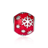Wintry Delight Charms with Red Enamel 925 Sterling Silver Jewelry