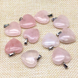 8 pcs Stone Heart Pendants Purple Crystal Rose Crystal Lapis DIY