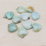 8 pcs Stone Heart Pendants Purple Crystal Rose Crystal Lapis DIY