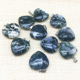 8 pcs Stone Heart Pendants Purple Crystal Rose Crystal Lapis DIY