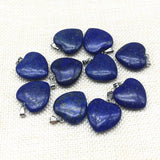8 pcs Stone Heart Pendants Purple Crystal Rose Crystal Lapis DIY