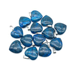 8 pcs Stone Heart Pendants Purple Crystal Rose Crystal Lapis DIY