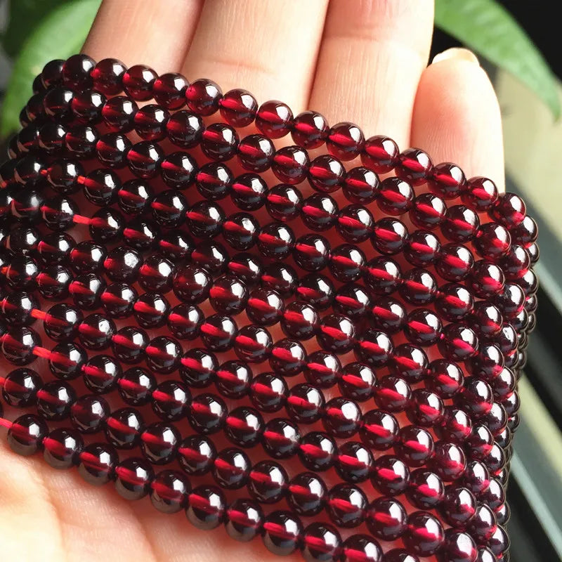Natural Garnet Stone Round Beads 4.5-6.5mm AAAA Clean Transparent DIY Jewelry