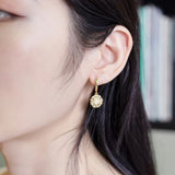 Plated Flake Hoop Earrings 925 Silver Zircon Star Earrings Women Jewelry