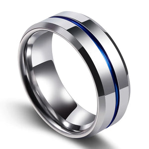 8MM Tungsten Carbide Ring Men's Wedding Jewelry Thin Line Hight Polished