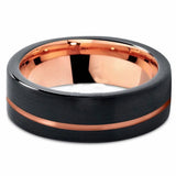 8MM Tungsten Carbide Ring Men's Wedding Jewelry Thin Line Hight Polished