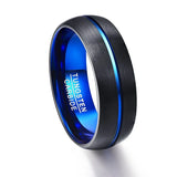 8MM Tungsten Carbide Ring Men's Wedding Jewelry Thin Line Hight Polished