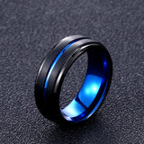 8MM Tungsten Carbide Ring Men's Wedding Jewelry Thin Line Hight Polished