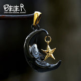 Arrival 316L Stainless Steel Moon Face Star Necklace Pendant For Men Women