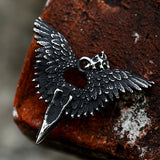 316L Stainless Steel Skull Crow Pendant Necklace For Men