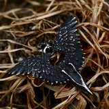 316L Stainless Steel Skull Crow Pendant Necklace For Men