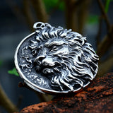 Stainless Steel Lion Head Pendant 3D for Men