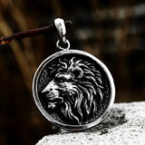 Stainless Steel Lion Head Pendant 3D for Men
