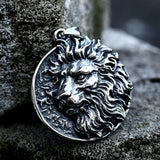 Stainless Steel Lion Head Pendant 3D for Men