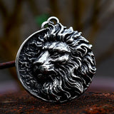 Stainless Steel Lion Head Pendant 3D for Men