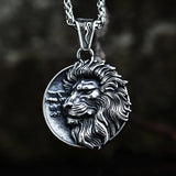 Stainless Steel Lion Head Pendant 3D for Men
