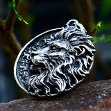 Stainless Steel Lion Head Pendant 3D for Men