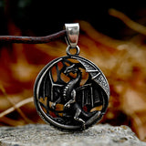 Flying Dragon Pendant For Men Stainless Steel Animal Round Jewelry Gift