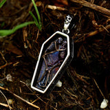 Double Skull Coffin Necklace Pendant Gothic Punk Jewelry