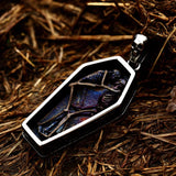 Double Skull Coffin Necklace Pendant Gothic Punk Jewelry