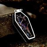 Double Skull Coffin Necklace Pendant Gothic Punk Jewelry