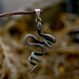 Snake Necklace Pendant Stainless Steel Biker Jewelry