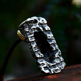 Stainless Steel Skull Pendant Punk Necklace Gothic Rock
