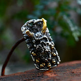 Stainless Steel Skull Pendant Punk Necklace Gothic Rock