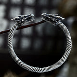 Stainless Steel Dragon Heads Bracelet for Men