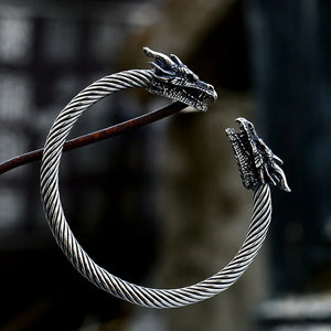 Stainless Steel Dragon Heads Bracelet for Men